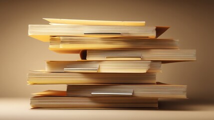 Poster - warm light illuminating balanced folders conveying structure and organization in a modern digital co