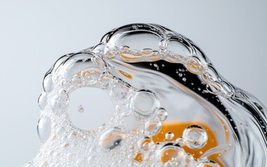 Poster - Abstract Bubbles in Clear Liquid with Orange Hints