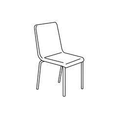 Poster - Minimalist Chair: Clean lines define a sleek, modern chair in a simple, elegant line drawing, suitable for various design applications.