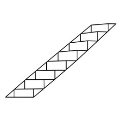 Poster - Ascending Brickwork: A minimalist illustration showcases a geometrically precise pathway constructed from rectangular bricks, suggesting a sense of upward mobility and architectural design.