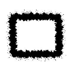 Poster - Ink Splash Frame: A dynamic black ink splash creates a raw, textured rectangular frame, exuding a sense of artistry and boldness, perfect for framing content.