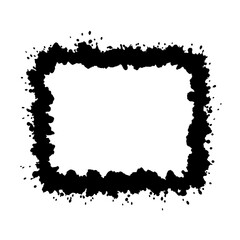 Fototapete - Ink blot border: A unique ink blot border frames a sense of creativity and sophistication in a striking silhouette.