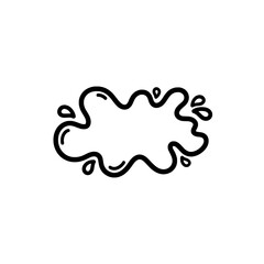 Poster - Splash Doodle: A clean, minimalist doodle of a splash, perfect for adding a touch of freshness to your creative projects.