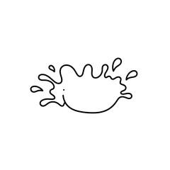 Poster - Splashing Water: Artistic line drawing capturing the dynamic energy of water splash, with a sense of movement and fluidity.