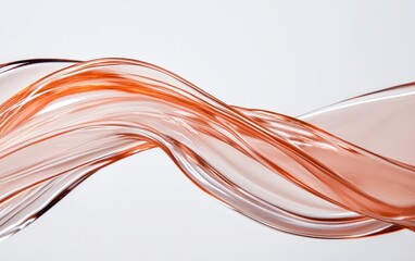 Poster - Abstract Peach Liquid Flowing in Waves Against White Background