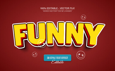 Fototapete - Yellow funny 3d text effect editable