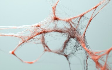 Poster - Abstract Coral and Gray Network Visualization
