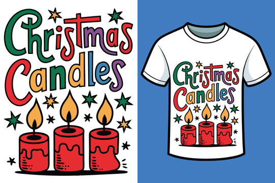 A humorous vector illustration of Christmas Candles on  Christmas Day