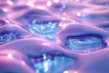 Leinwandbilder - Digital hardsurface technology with glossy waves reflecting vibrant colors in a seamless design, Seamless of digital hardsurface tech waving glossy glowing surface
