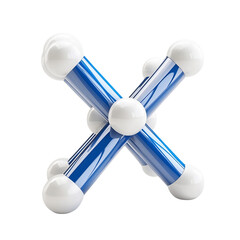 Poster - Abstract Blue And White Molecular Structure 3D Rendering, PNG
