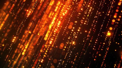 Aufkleber - abstract picture orange particle with digital technology style design with the coding data flow show