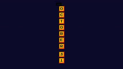 Aufkleber - Animated word october made from keyboard keys with glitch effect. Alpha channel