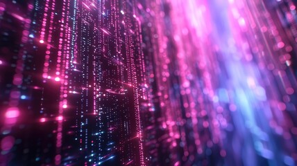 Abstract picture colorful light particle with digital technology style design connecting become dynamic of electric wave movement represent about flowing of data or structure of network system. AIG53.