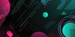 © Molly P - Pink black green with geometric shapes on surface of digital cyber design express scene of cyberspace style. High tech object abstract scenery in pattern perfect for wallpaper and background. AIG51.