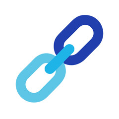 Poster - Blue chain link icon in flat design