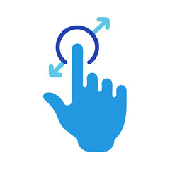 Poster - Touch gesture icon with rotating arrow