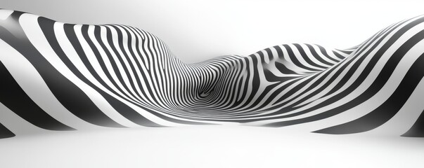 Poster - The title ‘Abstract Black and White Swirling Line Pattern Illustration’ represents a specific type of artistic design