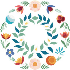Aufkleber - Floral seamless pattern vector design features nature-inspired flower and leaf illustrations for wallpaper decoration