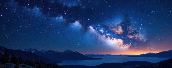 starry night scene with glittering stars and light trails, cosmic, celestial