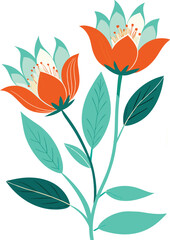 Aufkleber - Abstract floral vector background features a seamless leaf pattern, a decorative nature illustration with floral art elements