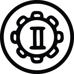 Poster - Vintage isolated vector illustration shows an abstract background with a black and white circle icon as a sign or symbol