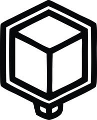Fototapete - A blank black and white cube, a 3D rendered illustration, offers a versatile design element