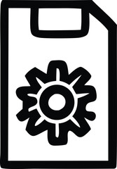 Poster - Gear icon vector illustration on a glossy square internet button, a symbol of web settings and technology design