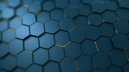 Poster - hexagonal pattern: an intricate 3d rendering reveals a mesmerizing hexagonal pattern, casting shadow