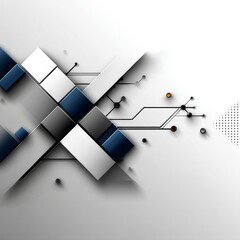 Leinwandbilder - Dynamic Interplay: 3D Blocks, Circuitry, and Gradients in a Contemporary Minimalist Design for Technology Presentation