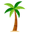 © DimsArt - Green palm coconut tree cartoon illustration tropical plant clipart