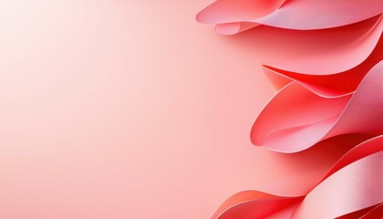 Poster - Elegant pink paper curves creating a soft and modern backdrop.