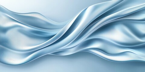 Poster - Elegant flowing blue fabric creates a serene and calming ambiance.