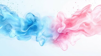 Poster - Abstract swirl of blue and pink smoke creating a vibrant visual contrast.