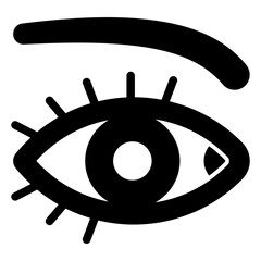 Poster - eye and eyebrow solid icon, optics and human vision concept. vector graphics. vision sign on white b