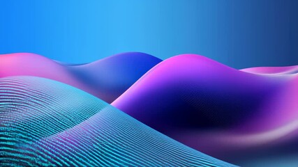 Poster - Vibrant Abstract Waves in Pink and Blue
