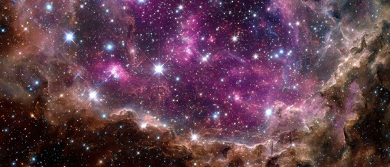 Wall Mural - majestic cosmic vista of stellar nursery in deep space with vibrant nebula and twinkling stars showc