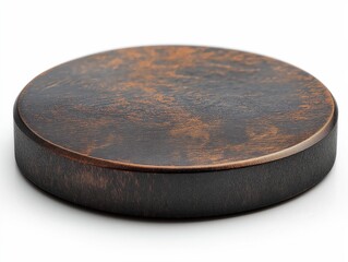 Leinwandbilder - Elegant Bronze Circular Plaque: Modern Minimalist Home Decor Display with Vintage Style and Luxurious Design