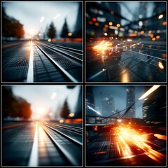 Poster - Urban Gridscapes: A Vision of Interconnected Infrastructure and Dynamic Cityscapes in Motion