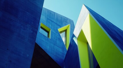 Poster - geometric harmony: abstract architectural structures interplaying with light and shadow, creating a 
