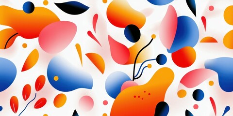 Poster - Vibrant abstract pattern with colorful shapes and dynamic forms.