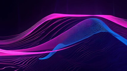Poster - Vibrant Abstract Background with Glowing Pink and Blue Neon Lines in Ultraviolet Light