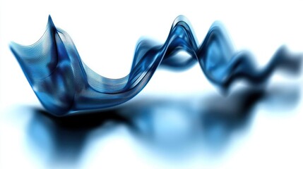Wall Mural - Abstract blue liquid flowing on white surface
