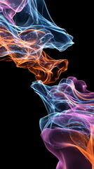 Poster - beautiful abstract colorful smoke design element on black for template background, creative artistic
