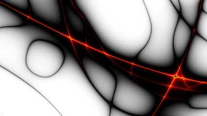 Poster - Red futuristic technology background with organic motion. Energy overlay lines background