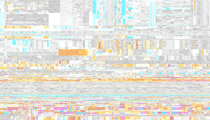 Aufkleber - Abstract creative glitch overlay texture. Geometric pixel pattern of a digital glitch on transparent background, digital pattern