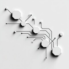 Aufkleber - Abstract White Network: Modern Minimalist Design with Geometric Shapes and Dark Lines