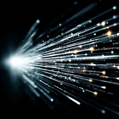 Aufkleber - Data Stream: Conceptual Visualization of Information Transfer and Digital Communication Networks