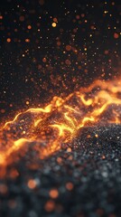 Poster - Fiery River of Particles Flowing Through a Dark Cosmic Landscape
