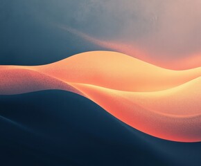 Poster - abstract wave: a mesmerizing abstract wave of vibrant orange blends seamlessly with a calming blue b