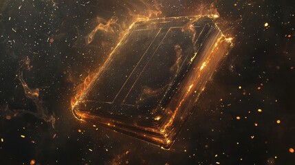 Wall Mural - glowing book in cosmic dust abstract representation of knowledge and imagination